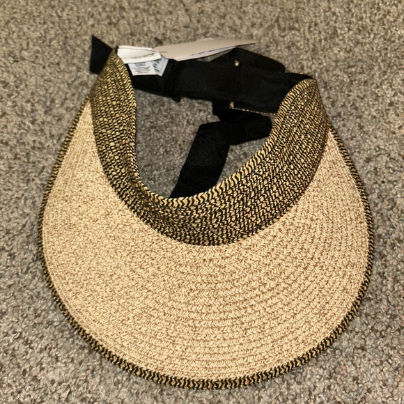 Sonoma Woven Straw Visor with Black Ties - Picture 5 of 5